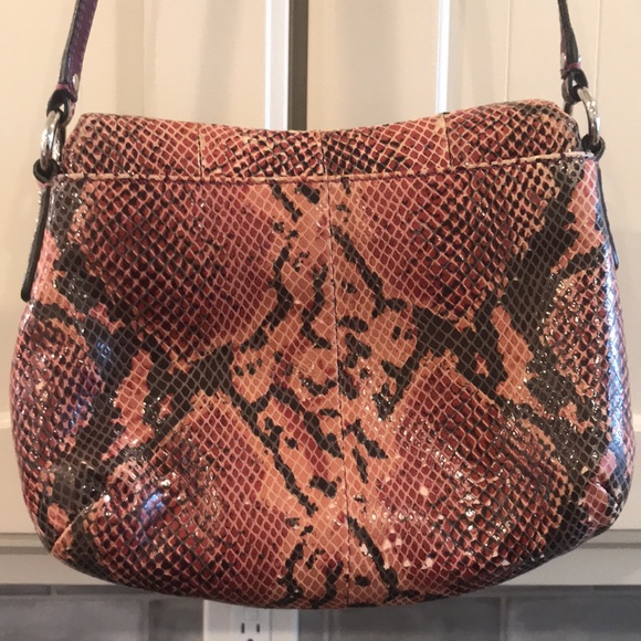 Coach | Bags | Rare Coach Pinkburgundyblack Snakeskin Purse | Poshmark